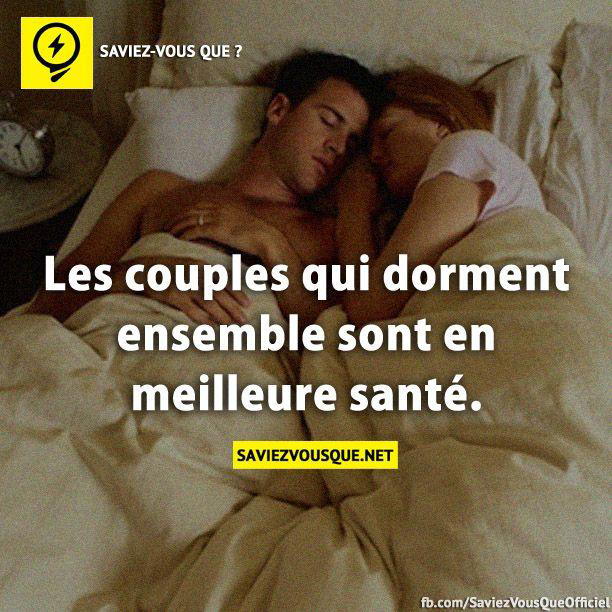 Les couples qui dorment ensemble sont en meilleure santé.