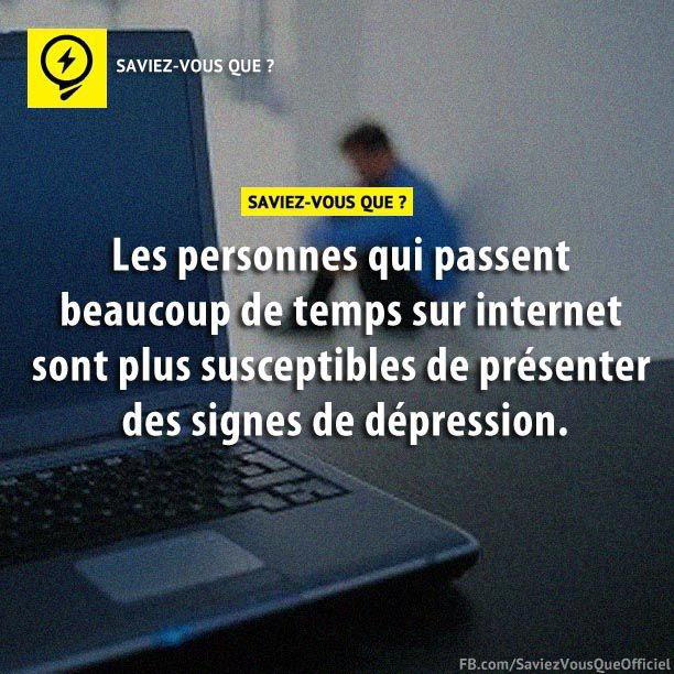 Les personnes qui passent beaucoup de temps sur internet sont plus susceptibles de présenter des signes de dépression.