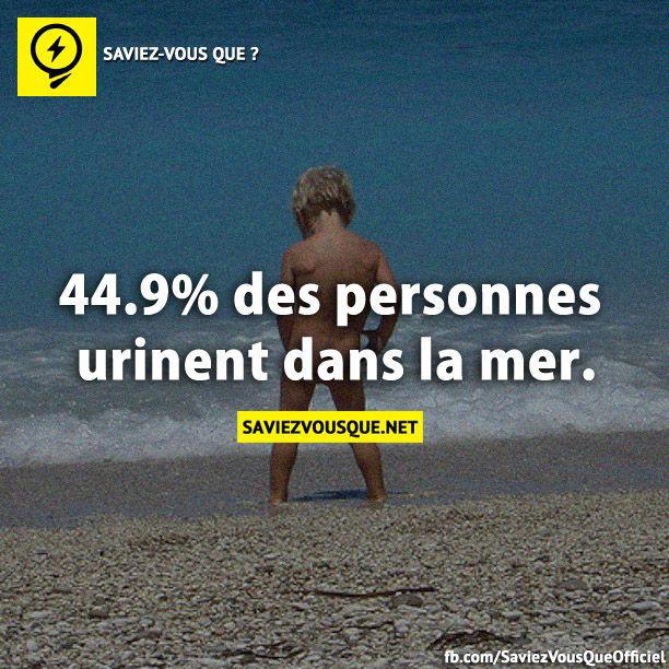 44.9% des personnes urinent dans la mer.