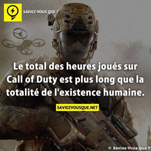 Le total des heures joués sur Call of Duty est plus long que la totalité de l’existence humaine.