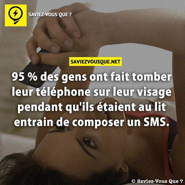 95 % des gens ont fait tomber leur téléphone sur leur visage pendant qu’ils étaient au lit entrain de composer un SMS.