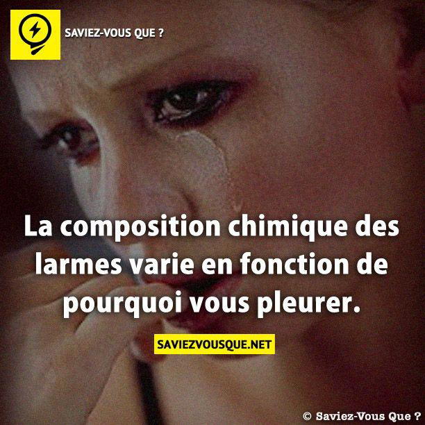 La composition chimique des larmes varie en fonction de pourquoi vous pleurer.