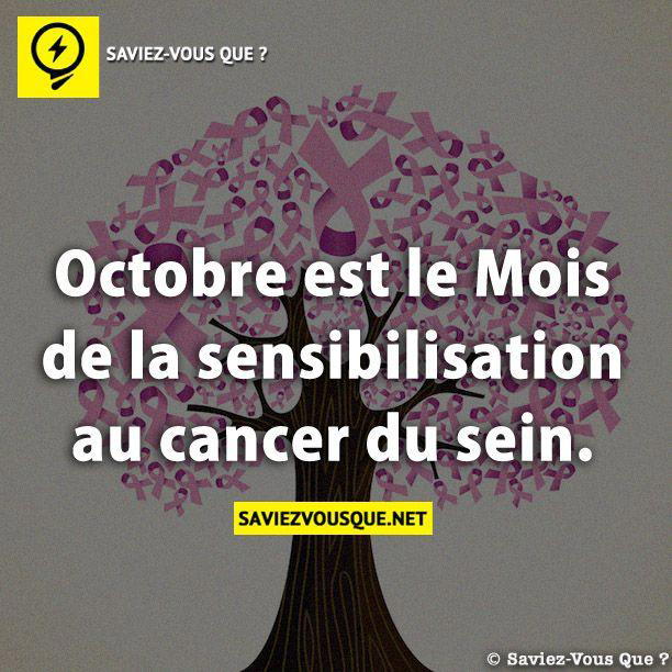 Octobre est le Mois de la sensibilisation au cancer du sein.