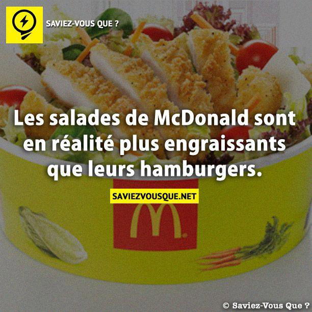 Les salades de McDonald sont en réalité plus engraissants que leurs hamburgers.