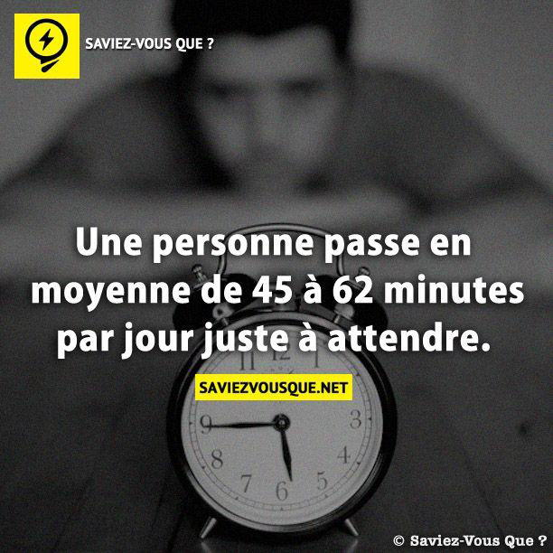 Une personne passe en moyenne de 45 à 62 minutes par jour juste à attendre.