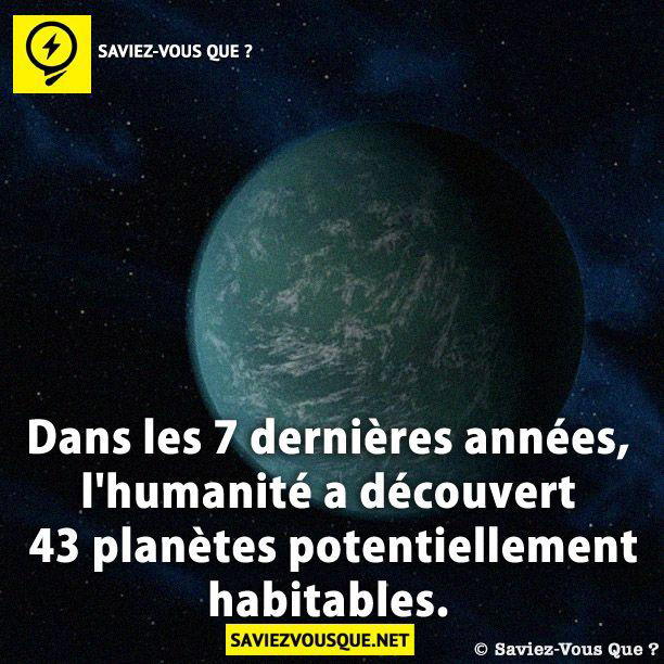 Dans les 7 dernières années, l’humanité a découvert 43 planètes potentiellement habitables.