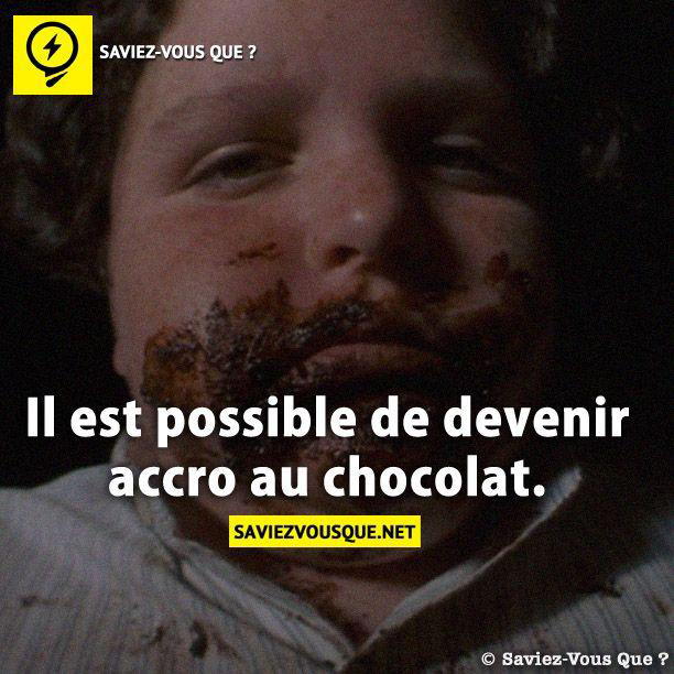 Il est possible de devenir accro au chocolat.