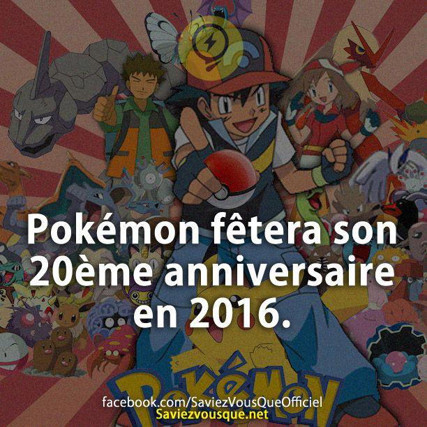 Pokémon fêtera son 20ème anniversaire en 2016.