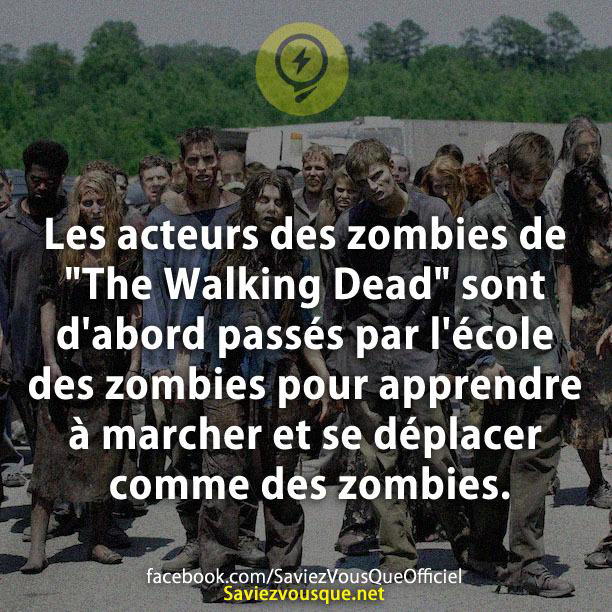 Les acteurs des zombies de « The Walking Dead » sont d’abord passés par l’école des zombies pour apprendre à marcher et se déplacer comme des zombies.