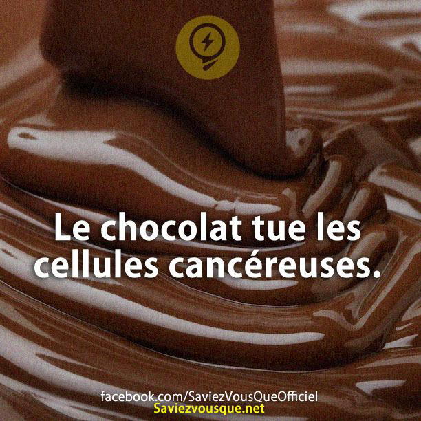 Le chocolat tue les cellules cancéreuses.