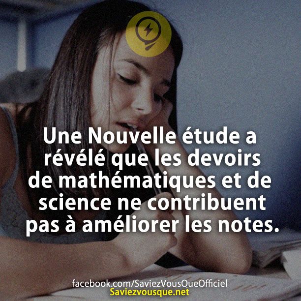 Une Nouvelle Tude A R V L Que Les Devoirs De Math Matiques Et De