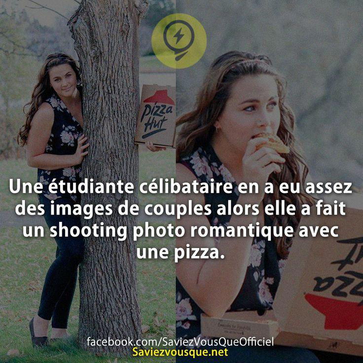 Une étudiante célibataire en a eu assez des images de couples alors elle a fait un shooting photo romantique avec une pizza.