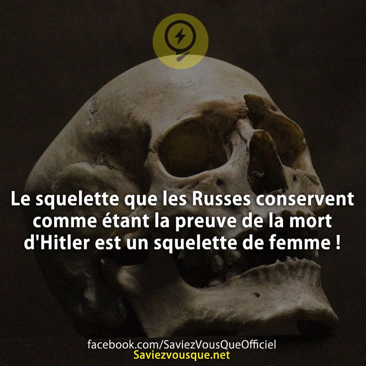 Le Squelette Que Les Russes Conservent Comme Tant La Preuve De La Mort Dhitler Est Un