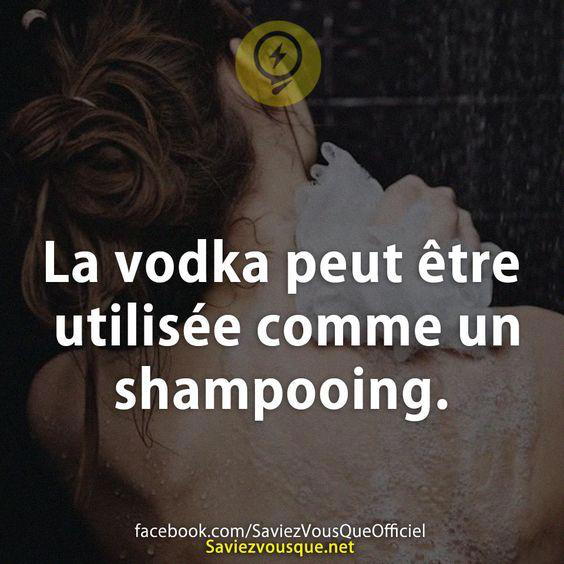 La vodka peut être utilisée comme un shampooing.